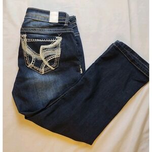 Maurices Womens Size 5/6‎ Embroidered Front Pockets Denim Capri Blue Jeans